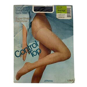 JCPenney Super Shaper Control Top Pantyhose Navy Blue Size Average
